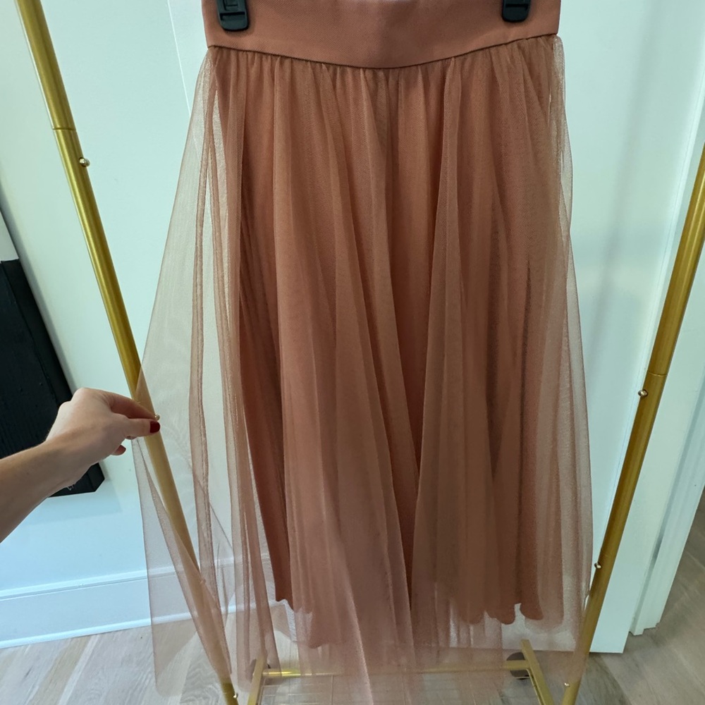 Zimmermann Rust Tulle Midi Skirt